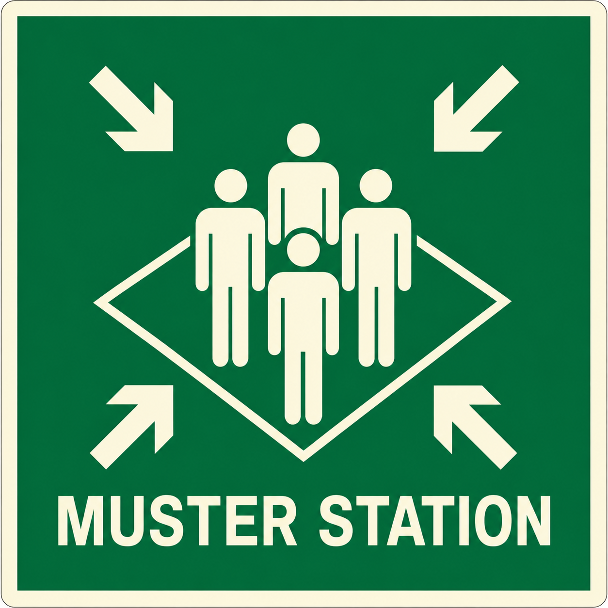 IMO Muster Station Sign