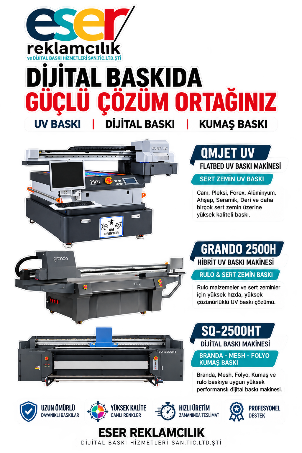 İstanbul Tuzla profesyonel dijital baskı merkezi Eser Reklam