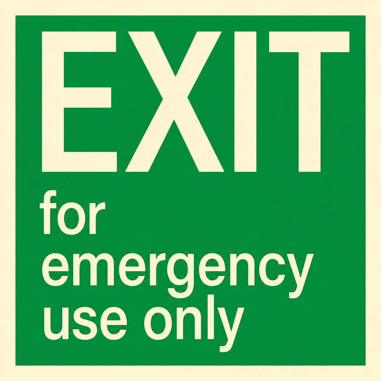 IMO Photoluminescent Escape Route Sign