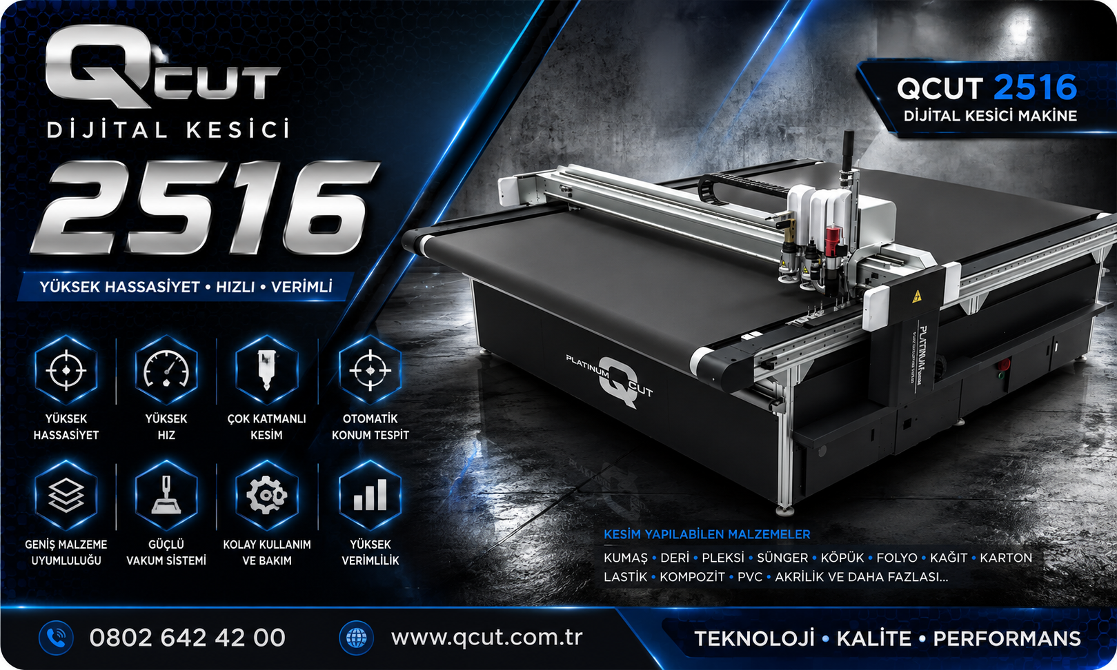 QCUT 2516 DİJİTAL KESİCİ