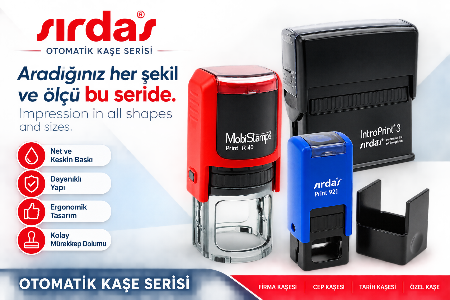 Sırdaş otomatik kaşe serisi