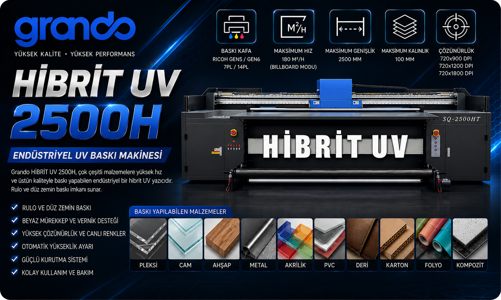 Hibrit UV Baskı Makinesi